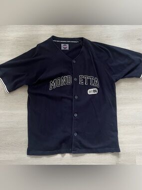Vintage Mondetta Sport Black Button-Up Baseball Jersey EST. 86
